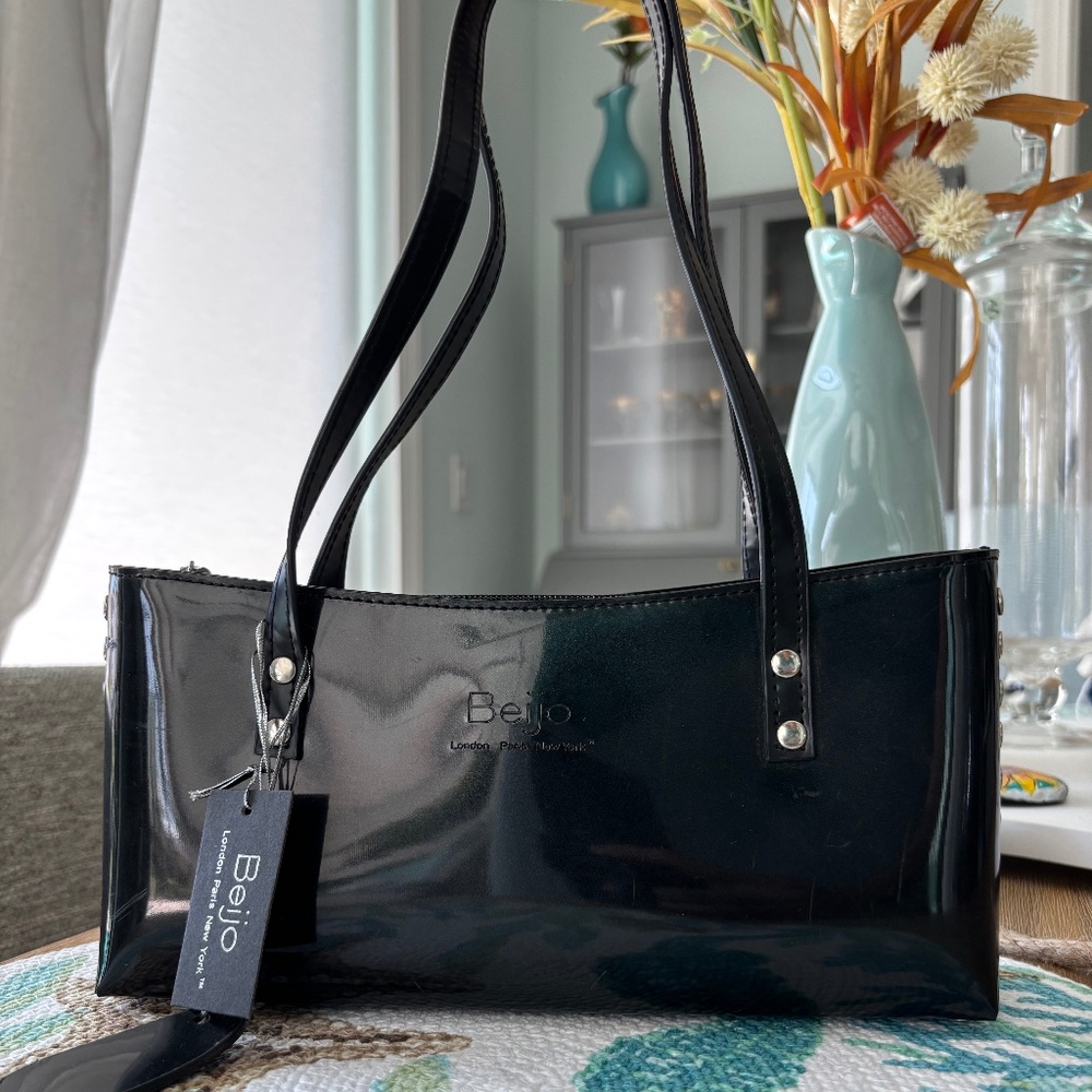 NWT Beijo Black Patent Bag